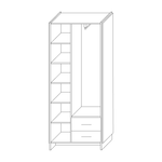 Casa si Gradina - Mobilier - Dulapuri si sifoniere - Dulapuri - Dulap, stejar wotan/negru, AMONI 2D2S/45 - Infinity.ro