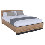 Casa si Gradina - Mobilier - Paturi si accesorii - Paturi - Pat, 160x200, stejar wotan/negru, AMONI - Infinity.ro