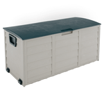 Casa si Gradina - Gradina si terasa - Mobilier exterior - Dulapuri si lazi depozitare exterior - Cutie de depozitare pentru gradina, gri/verde, KORTEZ - Infinity.ro