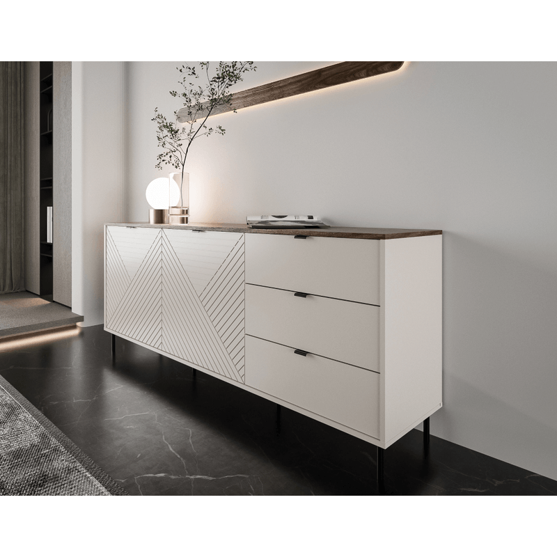Casa si Gradina - Mobilier - Comode si corpuri - Comode - Comoda, casmir/stejar castello, EYCO 2D3S - Infinity.ro