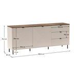 Casa si Gradina - Mobilier - Comode si corpuri - Comode - Comoda, casmir/stejar castello, EYCO 2D3S - Infinity.ro