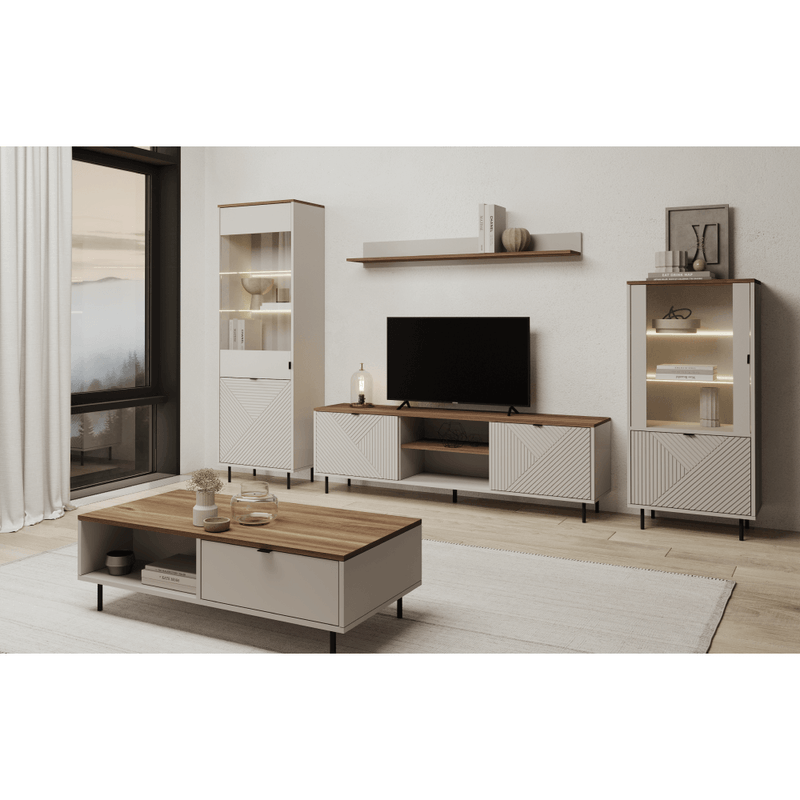 Casa si Gradina - Mobilier - Comode si corpuri - Corpuri bucatarie - Vitrina joasa, casmir/stejar castello, EYCO 1D1W - Infinity.ro