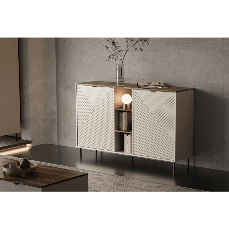 Casa si Gradina - Mobilier - Comode si corpuri - Comode - Comoda cu polite, casmir/stejar castello, EYCO 2D - Infinity.ro