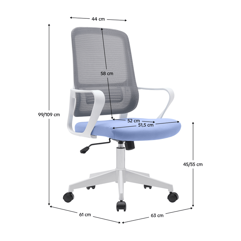 Casa si Gradina - Mobilier - Scaune si fotolii - Scaune - Scaun de birou, neomint-albastru deschis/gri/alb, SALOMO TIP 1 - Infinity.ro