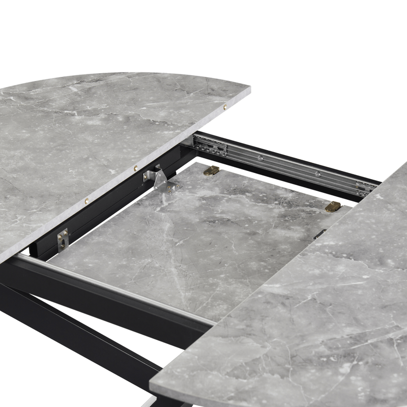 Casa si Gradina - Mobilier - Mese si birouri - Mese bucatarie si dining - Masa extensibila de dining, beton/neagra, 100x100-140x75 cm, ABERO TIP 1 - Infinity.ro