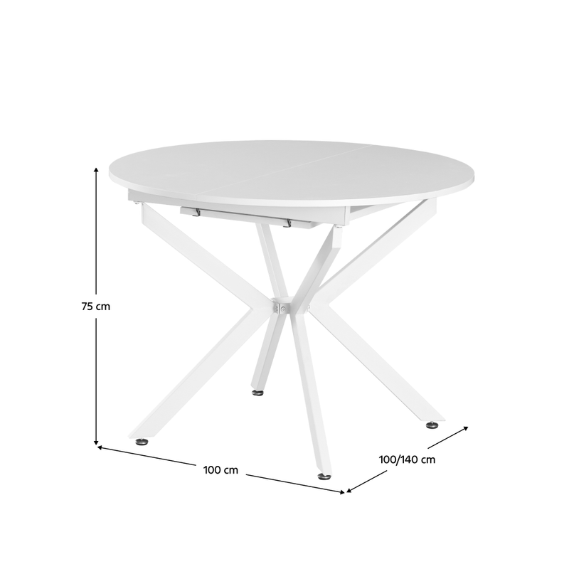 Casa si Gradina - Mobilier - Mese si birouri - Mese bucatarie si dining - Masa extensibila de dining, alba, 100x100-140x75 cm, ABERO TIP 1 - Infinity.ro