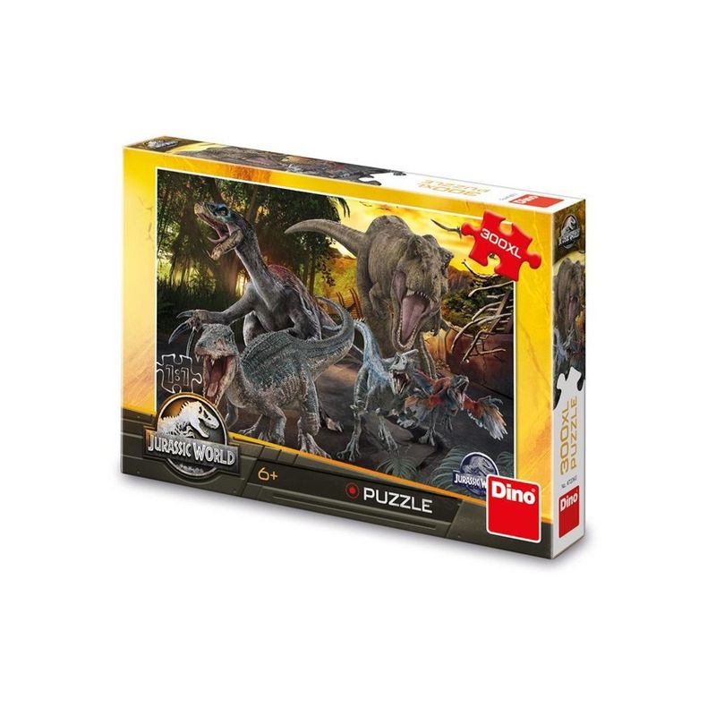 Jucarii, Copii si Bebe - Jucarii si jocuri - Jocuri si puzzle - Puzzle - Puzzle Dino Toys Jurassic World cu Dinozauri, 300 Elemente Format Mare XL, Carton Calitativ, Fabricat in Cehia - Infinity.ro