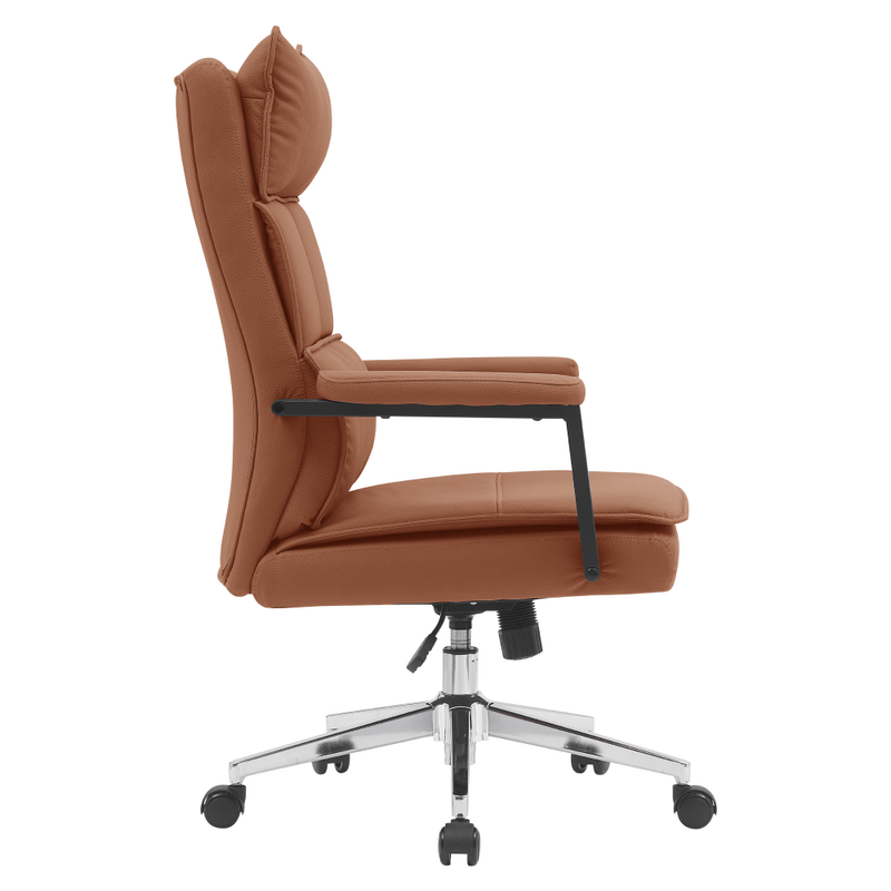 Casa si Gradina - Mobilier - Scaune si fotolii - Scaune - Scaun de birou, piele ecologica maro camel/crom, KAHIL - Infinity.ro