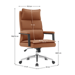 Casa si Gradina - Mobilier - Scaune si fotolii - Scaune - Scaun de birou, piele ecologica maro camel/crom, KAHIL - Infinity.ro