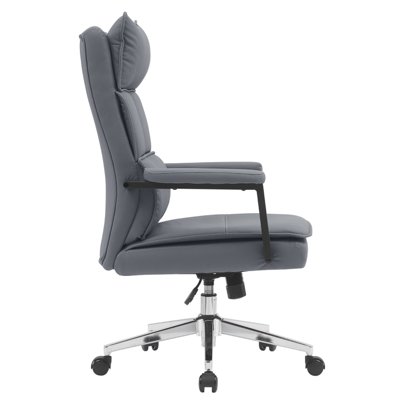 Casa si Gradina - Mobilier - Scaune si fotolii - Scaune - Scaun de birou, piele ecologica gri/crom, KAHIL - Infinity.ro
