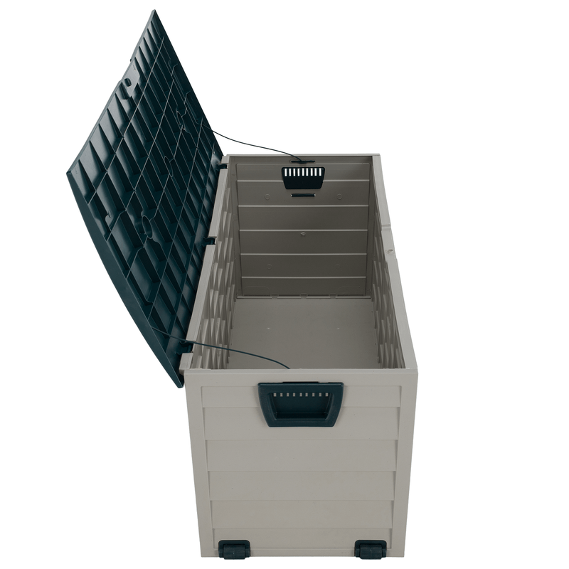 Casa si Gradina - Gradina si terasa - Mobilier exterior - Dulapuri si lazi depozitare exterior - Cutie de depozitare pentru gradina, gri/verde, KORTEZ - Infinity.ro
