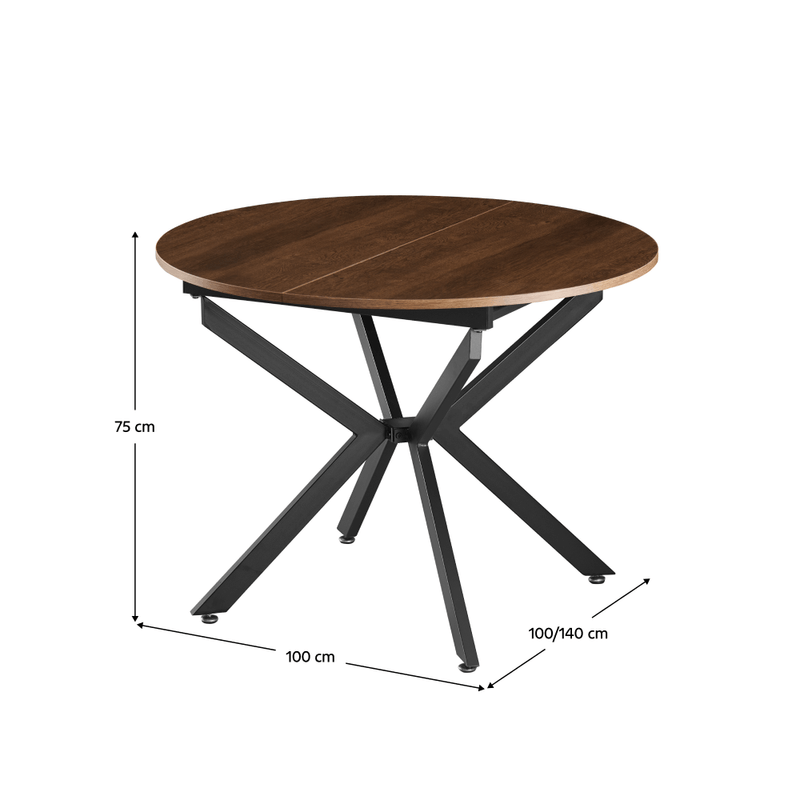 Casa si Gradina - Mobilier - Mese si birouri - Mese bucatarie si dining - Masa extensibila de dining, stejar inchis/neagra, 100x100-140x75 cm, ABERO TIP 1 - Infinity.ro