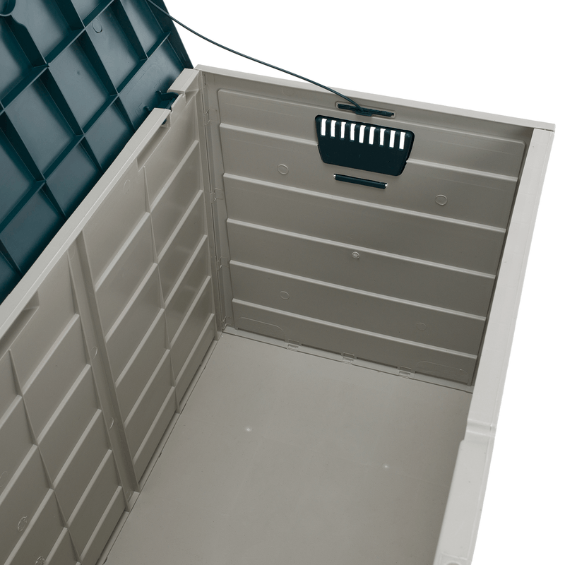Casa si Gradina - Gradina si terasa - Mobilier exterior - Dulapuri si lazi depozitare exterior - Cutie de depozitare pentru gradina, gri/verde, KORTEZ - Infinity.ro