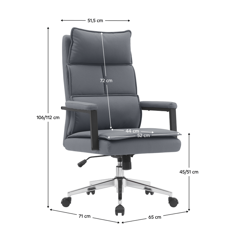 Casa si Gradina - Mobilier - Scaune si fotolii - Scaune - Scaun de birou, piele ecologica gri/crom, KAHIL - Infinity.ro