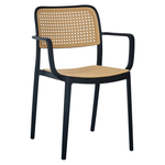 Casa si Gradina - Gradina si terasa - Mobilier exterior - Scaune si sezlonguri gradina - Scaun, stivuibil, negru/bej, RAVID  NEW TIP 2 - Infinity.ro