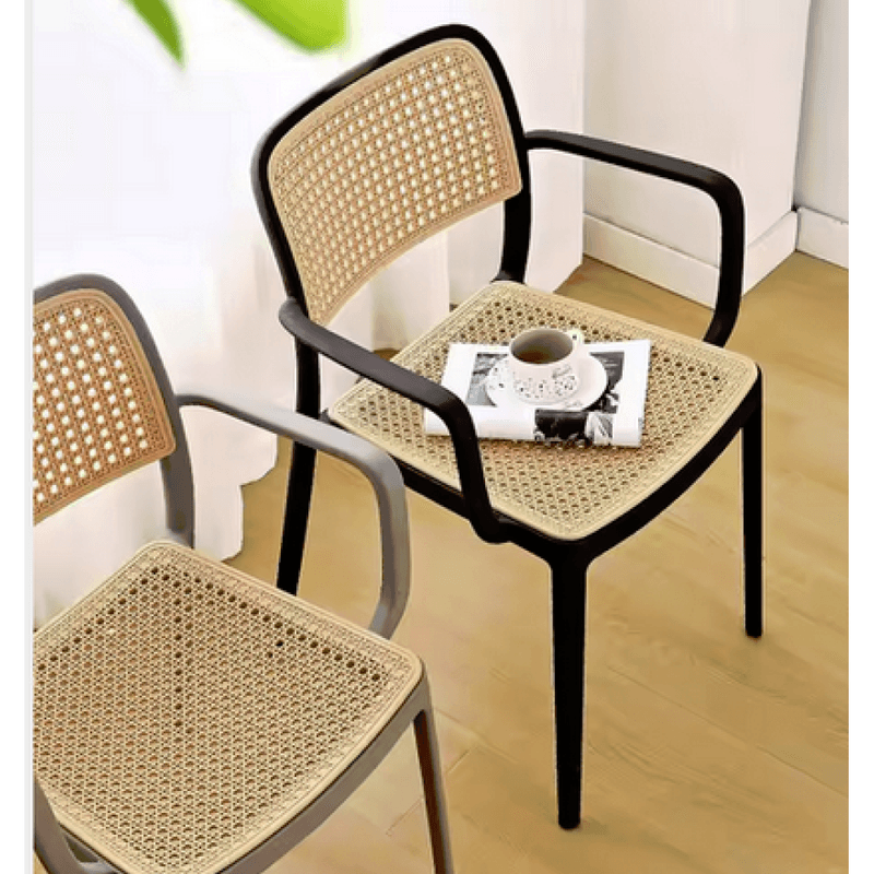 Casa si Gradina - Gradina si terasa - Mobilier exterior - Scaune si sezlonguri gradina - Scaun, stivuibil, negru/bej, RAVID  NEW TIP 2 - Infinity.ro