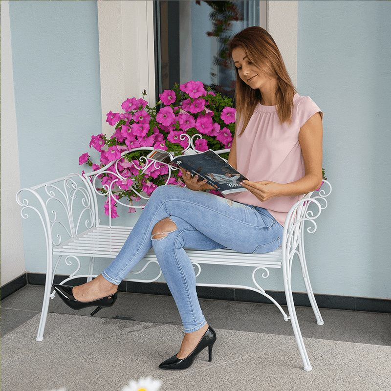 Casa si Gradina - Gradina si terasa - Mobilier exterior - Bancute de gradina - Banca de gradina, alba, ETELIA NEW - Infinity.ro
