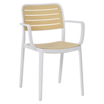 Casa si Gradina - Gradina si terasa - Mobilier exterior - Scaune si sezlonguri gradina - Scaun stivuibil, alb/bej, KARDOS TYP 2 - Infinity.ro