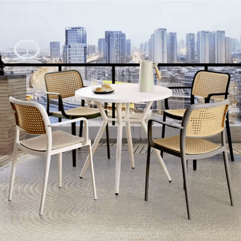 Casa si Gradina - Gradina si terasa - Mobilier exterior - Scaune si sezlonguri gradina - Scaun, stivuibil, negru/bej, RAVID  NEW TIP 2 - Infinity.ro