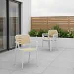 Casa si Gradina - Gradina si terasa - Mobilier exterior - Scaune si sezlonguri gradina - Scaun stivuibil, alb/bej, KARDOS TYP 2 - Infinity.ro