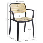 Casa si Gradina - Gradina si terasa - Mobilier exterior - Scaune si sezlonguri gradina - Scaun stivuibil, negru/bej, KARDOS TYP 2 - Infinity.ro