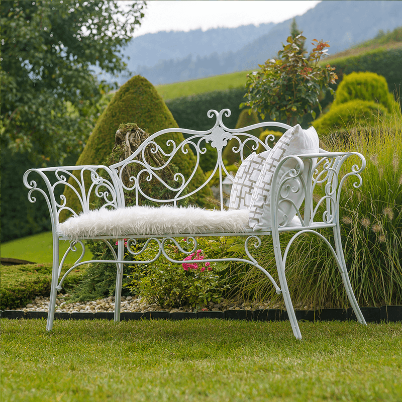 Casa si Gradina - Gradina si terasa - Mobilier exterior - Bancute de gradina - Banca de gradina, alba, ETELIA NEW - Infinity.ro