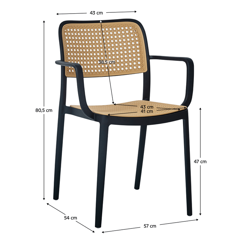 Casa si Gradina - Gradina si terasa - Mobilier exterior - Scaune si sezlonguri gradina - Scaun, stivuibil, negru/bej, RAVID  NEW TIP 2 - Infinity.ro