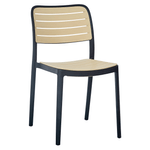 Casa si Gradina - Gradina si terasa - Mobilier exterior - Scaune si sezlonguri gradina - Scaun stivuibil, negru/bej, KARDOS TYP 1 - Infinity.ro