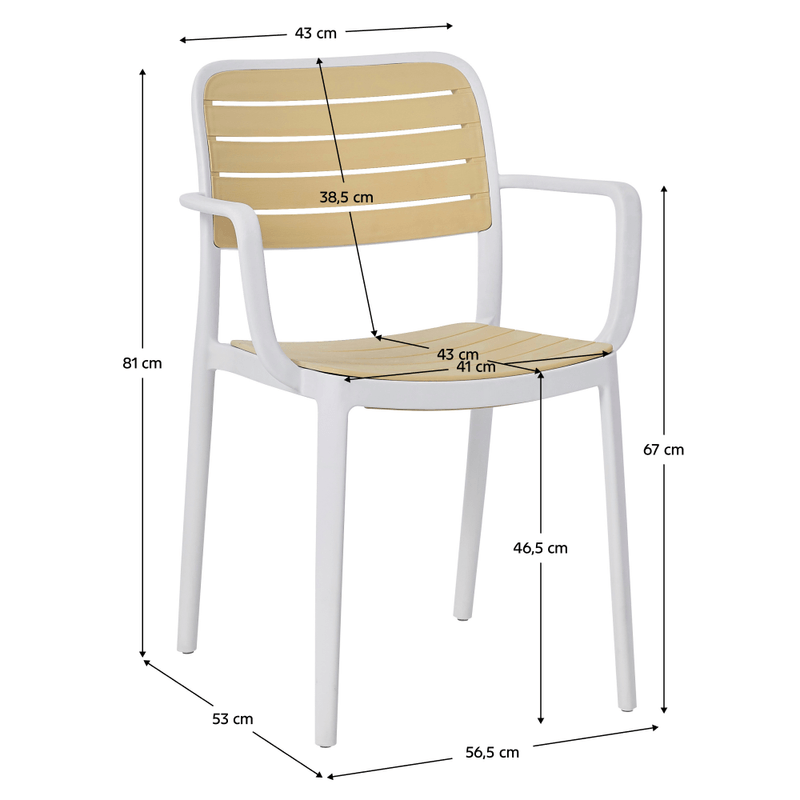 Casa si Gradina - Gradina si terasa - Mobilier exterior - Scaune si sezlonguri gradina - Scaun stivuibil, alb/bej, KARDOS TYP 2 - Infinity.ro