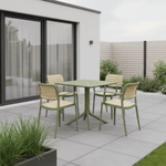 Casa si Gradina - Gradina si terasa - Mobilier exterior - Scaune si sezlonguri gradina - Scaun stivuibil, verde/bej, KARDOS TYP 2 - Infinity.ro