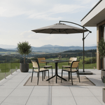 Casa si Gradina - Gradina si terasa - Mobilier exterior - Scaune si sezlonguri gradina - Scaun stivuibil, negru/bej, KARDOS TYP 1 - Infinity.ro