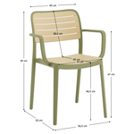 Casa si Gradina - Gradina si terasa - Mobilier exterior - Scaune si sezlonguri gradina - Scaun stivuibil, verde/bej, KARDOS TYP 2 - Infinity.ro