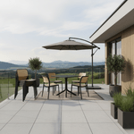 Casa si Gradina - Gradina si terasa - Mobilier exterior - Scaune si sezlonguri gradina - Scaun stivuibil, negru/bej, KARDOS TYP 1 - Infinity.ro