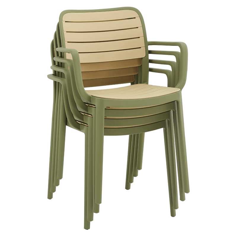 Casa si Gradina - Gradina si terasa - Mobilier exterior - Scaune si sezlonguri gradina - Scaun stivuibil, verde/bej, KARDOS TYP 2 - Infinity.ro