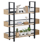 Casa si Gradina - Mobilier - Biblioteci si rafturi - Etajere - Raft cu 3 polite, stejar/negru, KILIS NEW TIP 1 - Infinity.ro