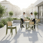 Casa si Gradina - Gradina si terasa - Mobilier exterior - Scaune si sezlonguri gradina - Scaun stivuibil, verde/bej, KARDOS TYP 1 - Infinity.ro