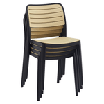 Casa si Gradina - Gradina si terasa - Mobilier exterior - Scaune si sezlonguri gradina - Scaun stivuibil, negru/bej, KARDOS TYP 1 - Infinity.ro