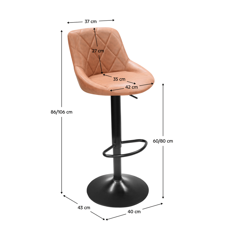 Casa si Gradina - Mobilier - Scaune si fotolii - Scaune - Scaun de bar, coniac/negru, TERKAN NEW - Infinity.ro