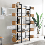 Casa si Gradina - Mobilier - Biblioteci si rafturi - Etajere - Raft cu 5 polite, stejar/negru, KILIS NEW TIP 2 - Infinity.ro