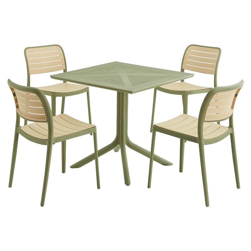 Casa si Gradina - Gradina si terasa - Mobilier exterior - Scaune si sezlonguri gradina - Scaun stivuibil, verde/bej, KARDOS TYP 1 - Infinity.ro