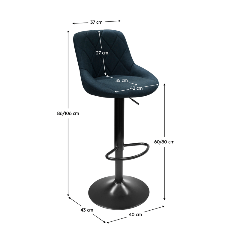 Casa si Gradina - Mobilier - Scaune si fotolii - Scaune - Scaun bar, material textil negru, TERKAN NEW - Infinity.ro