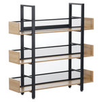 Casa si Gradina - Mobilier - Biblioteci si rafturi - Etajere - Raft cu 3 polite, stejar/negru, KILIS NEW TIP 1 - Infinity.ro