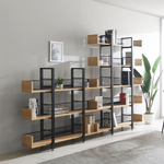 Casa si Gradina - Mobilier - Biblioteci si rafturi - Etajere - Raft cu 5 polite, stejar/negru, KILIS NEW TIP 2 - Infinity.ro