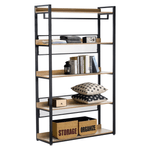 Casa si Gradina - Mobilier - Biblioteci si rafturi - Etajere - Etajera cu 5 rafturi, stejar/negru, KILOS NEW TIP 3 - Infinity.ro