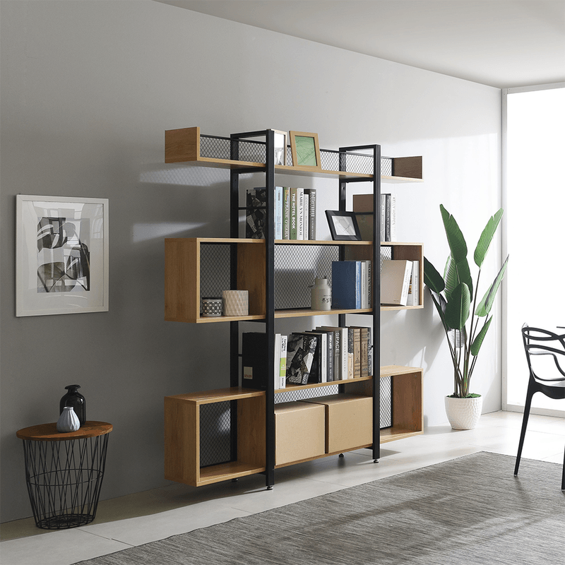 Casa si Gradina - Mobilier - Biblioteci si rafturi - Etajere - Raft cu 3 polite, stejar/negru, KILIS NEW TIP 4 - Infinity.ro