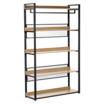Casa si Gradina - Mobilier - Biblioteci si rafturi - Etajere - Etajera cu 5 rafturi, stejar/negru, KILOS NEW TIP 3 - Infinity.ro