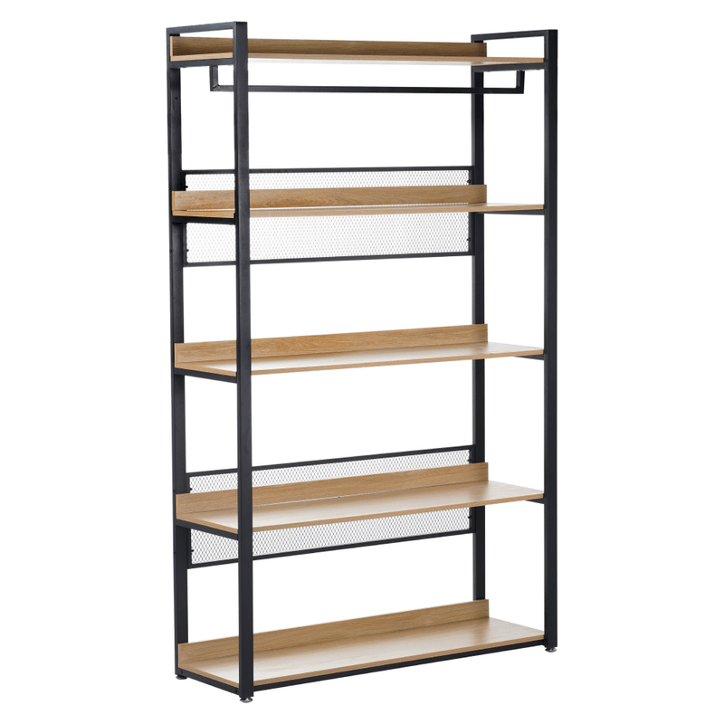 Casa si Gradina - Mobilier - Biblioteci si rafturi - Etajere - Etajera cu 5 rafturi, stejar/negru, KILOS NEW TIP 3 - Infinity.ro