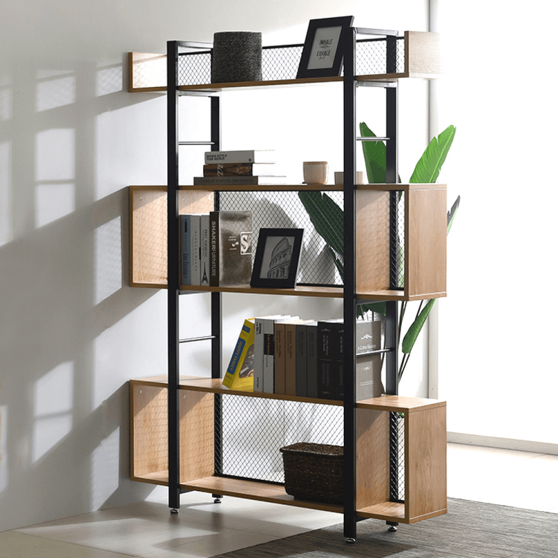 Casa si Gradina - Mobilier - Biblioteci si rafturi - Etajere - Raft cu 3 polite, stejar/negru, KILIS NEW TIP 3 - Infinity.ro
