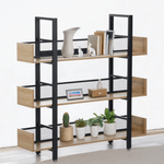 Casa si Gradina - Mobilier - Biblioteci si rafturi - Etajere - Raft cu 3 polite, stejar/negru, KILIS NEW TIP 1 - Infinity.ro