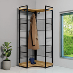 Casa si Gradina - Mobilier - Biblioteci si rafturi - Etajere - Etajera de colt, stejar/negru, KILOS NEW TIP 4 - Infinity.ro